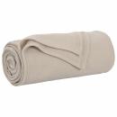 ARDEBO.de - Überwurfdecke Beige 240 x 220 cm Fleece