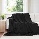 ARDEBO.de - Wohndecken 24 Stück Schwarz 240 x 220 cm Fleece