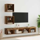 ARDEBO.de - TV Wand Einheiten mit LED Wandmontiert 5 pcs Altholz 100 x 30 x 30 cm