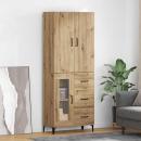 ARDEBO.de - Highboard Wandmontiert Artisan-Eiche 69,5 x 34 x 180 cm Holzwerkstoff