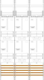 ARDEBO.de f-tronic Z316 Zählerfeld, 3-feldrig, 6-3.HZ, Höhe 1350mm, 5-polig, weiß (7143312)