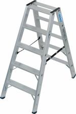 ARDEBO.de Krause 134905 Stabilo Stufen-Doppelleiter, Treppenfunktion, Aluminium, 2x8 Stufen