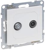 Legrand SEANO Einzeldose TV-SAT für 2 Kabel, Sternverkabelung HD-TV, Anschlussdämpfung 1,5 dB, ultraweiß (765170)