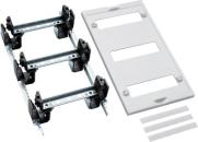 ARDEBO.de Hager UD31B3 Baustein, universN, Abdeckung geschlitzt, mit waagrechten Hutschienen, flache Haube, für Reiheneinbaugeräte mit erweiterter senkrechter Leitungsführung, 3x12 PLE, 450x250mm, weiß