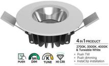 ARDEBO.de Ledxon EBS-FX8-927-940-36WS-S Einbau-Strahl, Flexibel, 8W, 744lm, 27-4K, 36°, weiß/silber (7008126)