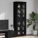 ARDEBO.de - Highboard mit Regal Schwarz 60 x 35 x 182 cm Holzwerkstoff