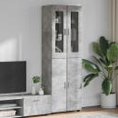 ARDEBO.de - Highboard mit Regal Beton Grau 60 x 35 x 182 cm Holzwerkstoff