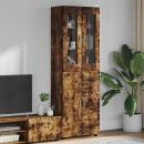 ARDEBO.de - Highboard Geräucherte Eiche 60 x 35 x 182 cm Holzwerkstoff