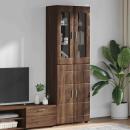 ARDEBO.de - Highboard Braun Eichen-Optik 60 x 35 x 182 cm Holzwerkstoff