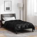 ARDEBO.de - Winterbettdecke Schwarz 200 x 135 cm Satin und Mikrofaser