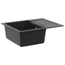 ARDEBO.de - Waschbecken Schwarz 620 x 500 mm 80% Quarz und 20% Harz