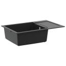 ARDEBO.de - Waschbecken Schwarz 780 x 500 mm 80% Quarz und 20% Harz