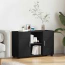 ARDEBO.de - Sideboard mit Regal Schwarz 88,5 x 30,5 x 55,5 cm Holzwerkstoff