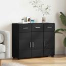 ARDEBO.de - Sideboard mit Regal Schwarz 88,5 x 30,5 x 73 cm Holzwerkstoff