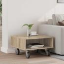 ARDEBO.de - Beistelltisch mit Rädern Sonoma-Eiche 50 x 50 x 30 cm