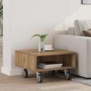 ARDEBO.de - Beistelltisch mit Rädern Artisan-Eiche 50 x 50 x 30 cm