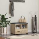 ARDEBO.de - Flurbank mit Kissen mit Schubladen Sonoma-Eiche 60 x 38 x 46 cm