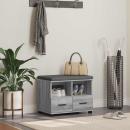 ARDEBO.de - Flurbank mit Kissen mit Speicher Graues Sonoma 60 x 38 x 46 cm