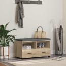 ARDEBO.de - Flurbank mit Kissen mit Schubladen Sonoma-Eiche 80 x 38 x 46 cm