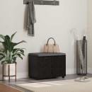 ARDEBO.de - Flurbank mit Kissen Schwarz Eichen-Optik 60 x 38 x 46 cm