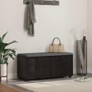 ARDEBO.de - Flurbank mit Kissen Schwarz Eichen-Optik 100 x 38 x 46 cm