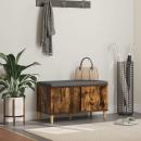 ARDEBO.de - Flurbank mit Kissen mit Tür Geräucherte Eiche 60 x 38 x 46 cm