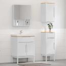 ARDEBO.de - Badezimmermöbel-Set mit Regal 3 pcs Weiß Massives Kiefernholz