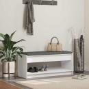 ARDEBO.de - Flurbank mit Kissen mit Regal Weiß 100 x 38 x 46 cm