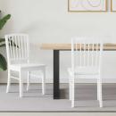 ARDEBO.de - Esszimmerstühle 2 pcs Weiß 50 x 52,5 x 91 cm Massives Gummiholz