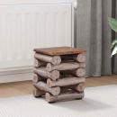 ARDEBO.de - Hocker Natur 30 x 30 x 38 cm Massivholz Teak