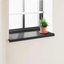 ARDEBO.de - Fensterbank Schwarz mit Holzmaserung 100 x 40 x 4,5 cm
