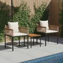 ARDEBO.de - Gartenmöbel Set mit Kissen 3 pcs Beige und Cremeweiß PE-Rattan
