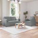 ARDEBO.de - Sofa 2 pcs Hellgrau Metall