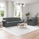 ARDEBO.de - Sofa 2 pcs Dunkelgrau Metall