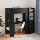 ARDEBO.de - Etagenbettgestell mit Schreibtisch Schwarz Eichen-Optik