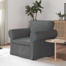 ARDEBO.de - Sofa Dunkelgrau 215 x 82 x 80 cm Metall