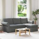 ARDEBO.de - Sofa Dunkelgrau 215 x 138 x 80 cm Metall