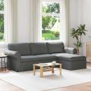 ARDEBO.de - Sofa Dunkelgrau 215 x 138 x 80 cm Metall