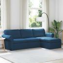 ARDEBO.de - Sofa Blau 215 x 138 x 80 cm Metall
