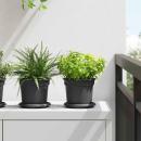 ARDEBO.de - Runde Blumenplatte 24 pcs Schwarz Ø 14 x 2 cm Kunststoff