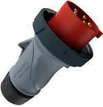 ARDEBO.de Mennekes Stecker PowerTOP® Xtra mit ErgoCONTACT®, 32 A, 5-Polig, 400V, IP67/IP69, grau rot (13629)