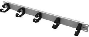 ARDEBO.de EasyLan Rangierpanel, 19zoll, 1HE, mit 5 Kunststoffbügel, 78mm RAL7035, silber (AVR5KSTB1E)