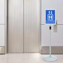 ARDEBO.de - Podest-Posterständer Silber 33 x 33 x 123 cm PVC und Stahl