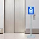 ARDEBO.de - Podest-Posterständer Silber 32 x 27 x 119 cm PVC und Gusseisen