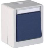 ARDEBO.de OPUS RESIST 3-fach Universalschalter, Aus/Wechsel/Taster, Aufutz, hellgrau/stahlblau (755.661.06)