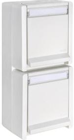 ARDEBO.de OPUS RESIST Schutzkontakt-Steckdose 2-fach, senkrecht, Aufputz, reinweiß (755.657.02)