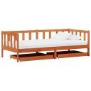 ARDEBO.de - Tag-Bett mit Kopfteil 3 pcs Wachsbraun Massivholz Kiefer