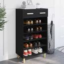 ARDEBO.de - Schuhschrank mit Regal Schwarz Eichen-Optik 60 x 35 x 105 cm