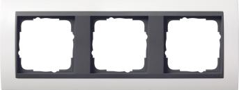 ARDEBO.de Abdeckrahmen, bruchsicher 3fach für anthrazitfarbene Zentraleinsätze Gira 0213808