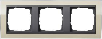 ARDEBO.de Abdeckrahmen, bruchsicher 3fach für anthrazitfarbene Zentraleinsätze Gira 0213778